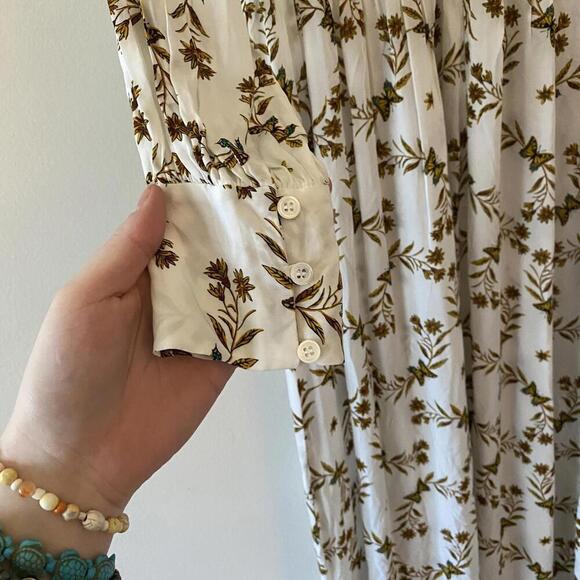 SANDRO cream floral long sleeve maxi dress - Picture 9 of 9